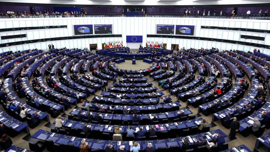 Hungary's Orban addresses European Parliament, in Strasbourg